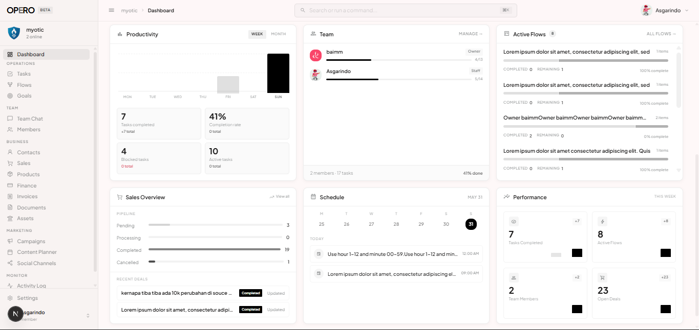 Dashboard preview